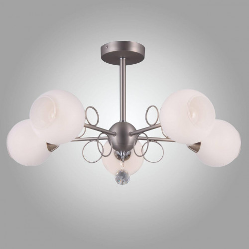 потолочная люстра eurosvet tondo 70095/5 сатин-никель белая в Ростове-на-Дону