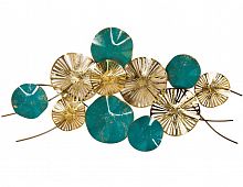 настенный декор цветы золотисто-бирюзовые в Ростове-на-Дону