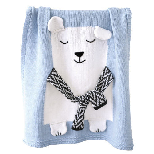 плед мишка 60*120 св.голубой+белый в Ростове-на-Дону