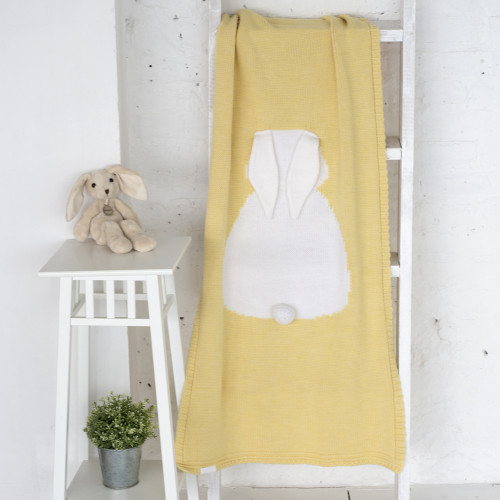 плед зайка 60*120 св.желтый+белый в Ростове-на-Дону