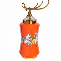 ваза керамическая лошади с крышкой оранжевая 15*42см в Ростове-на-Дону