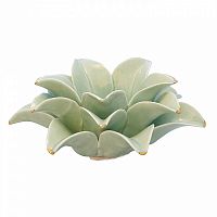 подсвечник керамический в виде лотоса с золотыми лепестками flower lotus pale green medium, 12 см в Ростове-на-Дону