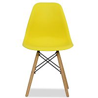 стул деревянный pc-015 желтый ножки дерево (eames style) в Ростове-на-Дону