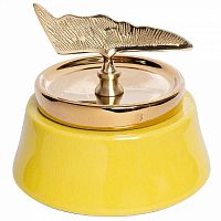 ваза керамическая с крышкой желтая 21*16см в Ростове-на-Дону
