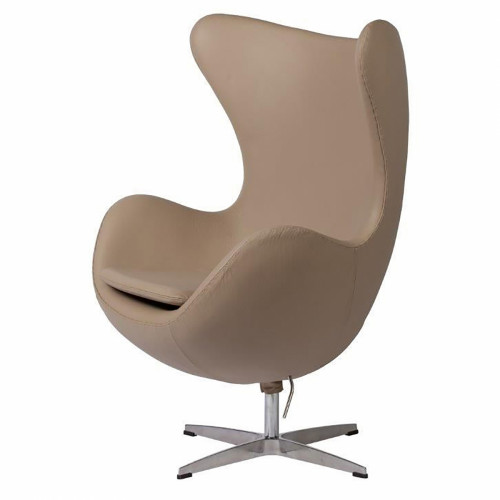 кресло egg chair кожа темно-бежевое в Ростове-на-Дону