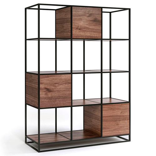 стеллаж kvadra 3 black американский орех в Ростове-на-Дону