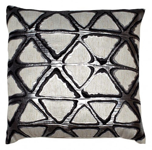подушка квадратная серая с узором, жаккард 45х45 см в Ростове-на-Дону
