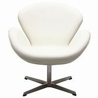 кресло swan chair экокожа белое в Ростове-на-Дону