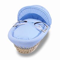 колыбель-переноска gift wicker moses basket натуральная, голубое белье в Ростове-на-Дону