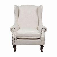 кресло мягкое с ушами белое collins wingback chair в Ростове-на-Дону