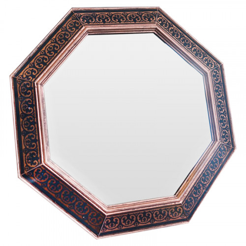 зеркало восьмиугольное черное с медным принтом appius в Ростове-на-Дону