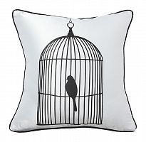 подушка с птичкой в клетке birdie in a cage white в Ростове-на-Дону