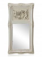 зеркало настенное прямоугольное в высокой белой раме францини distressed chalk white в Ростове-на-Дону