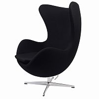 кресло arne jacobsen style egg chair черное в Ростове-на-Дону