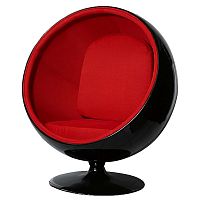 кресло eero ball chair черно-красное в Ростове-на-Дону