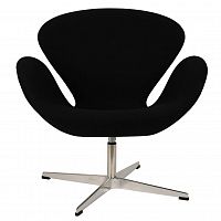 кресло arne jacobsen style swan chair черная шерсть в Ростове-на-Дону