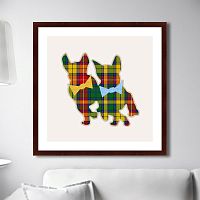 картина: бульдоги в шотландской клетке №5, 2016г. в Ростове-на-Дону