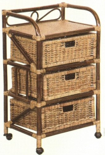 комод с плетёными ящиками tower (темный) в Ростове-на-Дону