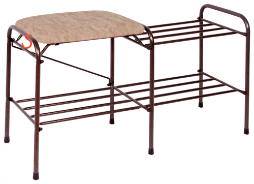 подставка для обуви 2-х полочная 80 с сиденьем,цвет сиденья бежевый медный антик; в Ростове-на-Дону