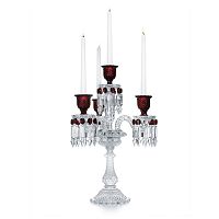 канделябр хрустальный с красными вставками на 4 свечи baccarat 3+1 от delight collection, 60 см в Ростове-на-Дону