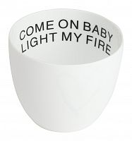 подсвечник белый фарфоровый с надписью внутри come on baby light my fire, 6,5 см в Ростове-на-Дону