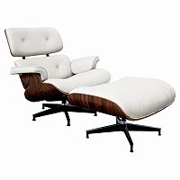 кресло lounge chair & ottoman белое в Ростове-на-Дону