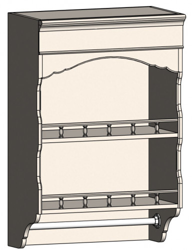 шкаф с полками и фигурным основанием навесной марсель молочно-белый в Ростове-на-Дону