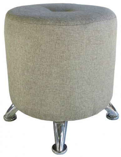 пуф шарм-дизайн круглый хром латте в Ростове-на-Дону