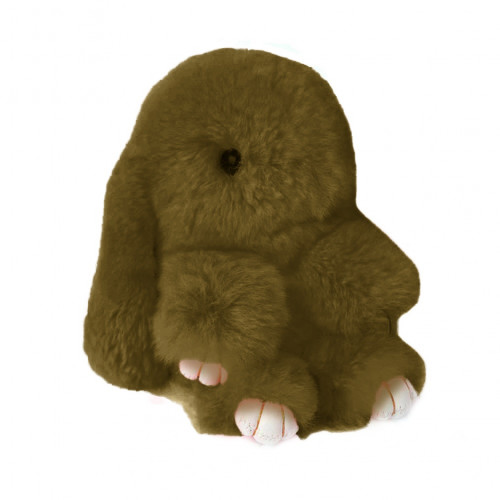 меховой зайка брелок тёмно- коричневый в Ростове-на-Дону