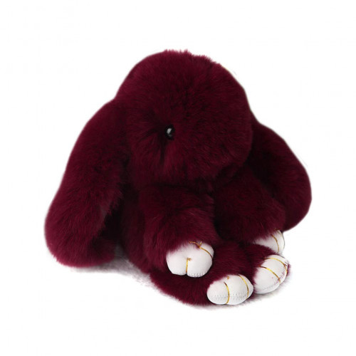 меховой зайка брелок бордовый в Ростове-на-Дону