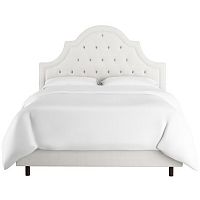 кровать двуспальная 180х200 белая с каретной стяжкой harvey tufted white в Ростове-на-Дону