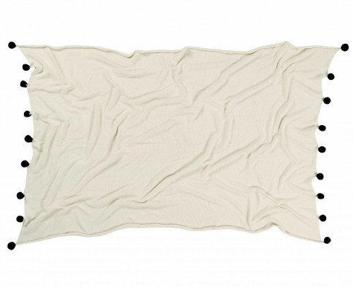 плед бежевый с черными помпонами в Ростове-на-Дону