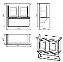 шкафчик навесной с двумя полками провинция с состариванием в Ростове-на-Дону