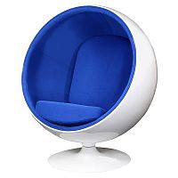 кресло eero ball chair синее с белым в Ростове-на-Дону