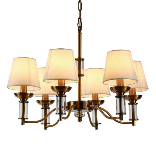 люстра walters 6 от delight collection прозрачная/бежевая/латунь в Ростове-на-Дону