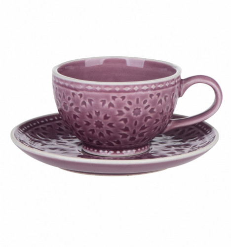 чашка с блюдцем лиловая калейдоскоп в Ростове-на-Дону