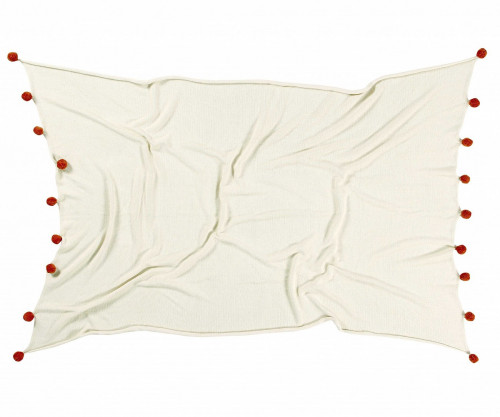 плед с помпонами терракотовый в Ростове-на-Дону