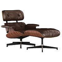 кресло lounge chair & ottoman коричневое в Ростове-на-Дону