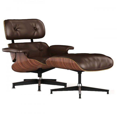 кресло lounge chair & ottoman коричневое в Ростове-на-Дону