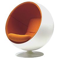 кресло eero ball chair бело-оранжевое в Ростове-на-Дону