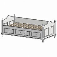 кровать-кушетка 90х190 с ящиками белая нордик в Ростове-на-Дону