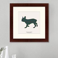 картина: бульдог в шотландской клетке №2, 2016г в Ростове-на-Дону