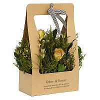 цветочная композиция розы кремовые 30х18х36 см в Ростове-на-Дону