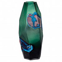 ваза для цветов стеклянная сине-зеленая d21x30 см в Ростове-на-Дону