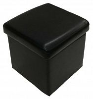 пуфик, мягкий офис, классик одноместный экокожа с ящиком, черный в Ростове-на-Дону