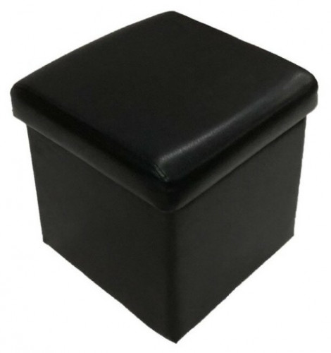 пуфик, мягкий офис, классик одноместный экокожа с ящиком, черный в Ростове-на-Дону