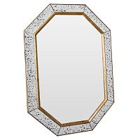 зеркало восьмиугольное вытянутое золотое в состаренной раме julian gold в Ростове-на-Дону