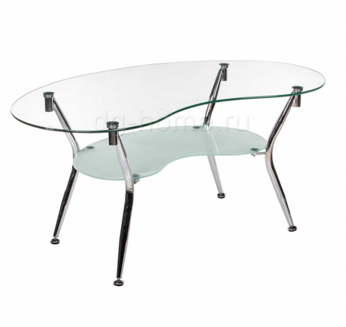 стол стеклянный reima прозрачный, хром в Ростове-на-Дону