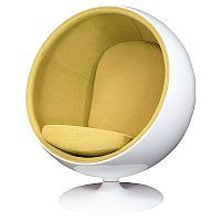 кресло eero ball chair бело-горчичное в Ростове-на-Дону