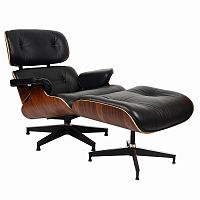 кресло eames style lounge chairчерное с коричневым в Ростове-на-Дону